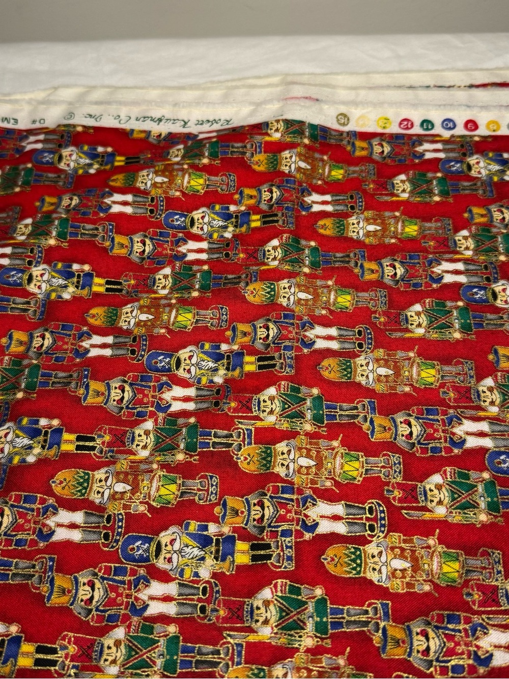One Yard Robert Kaufman Co. Cotton Fabric Red With Nutcrackers 44inch Wide
